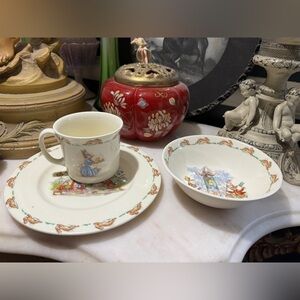 Vintage Royal Doulton "Bunnykins" Set – Cup, Bowl, Plate – 1959-1975 Earthenware